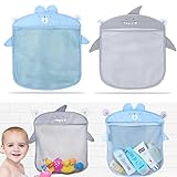 Bad Spielzeug Netz, 2 Stück Bad Spielzeug Organizer, Badewannenspielzeug Aufbewahrung, mit Saugnapf-Haken, Badespielzeug Organizer Tasche, Badespielzeug Netz, Badespielzeug Lagerung