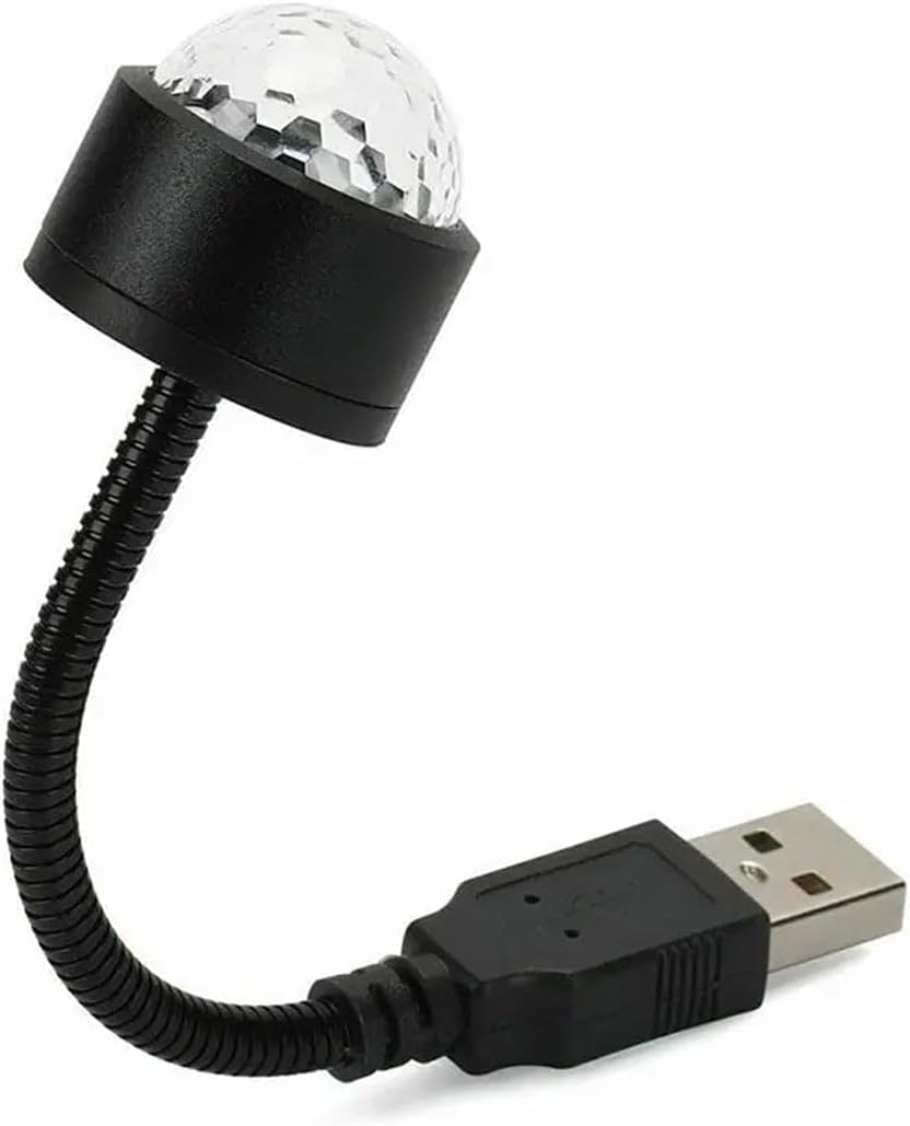 USB Star Night Light Projector and MINI Disco Ball Light, Adjustable AUTO ROOF Interior CAR Ceiling Lights, Flexible Atmosphere Strobe Light Decorations for Bedroom CAR Party Ceiling