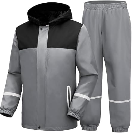 SWISSWELL Reflective Kids Rain Suit Boys Girls Youth Waterproof Rain Gear
