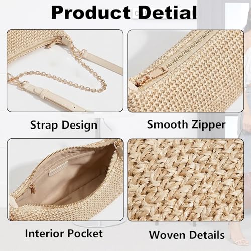 Bolso de hombro tejido de verano para mujer miniatura 4