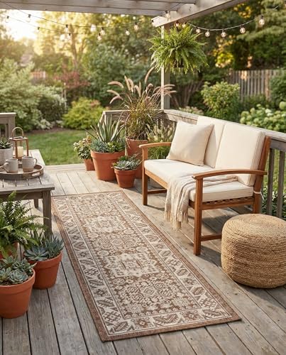 Rugs.com - Outdoor Aztec Rug – 6 Ft Runner Brown