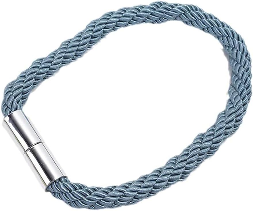 TopHomer Magnetic Curtain Tiebacks Modern Curtain Holdbacks Curtain Ties with Thicker Twist Rope for Home Office Outdoor Window Drapery (Blue, 4)