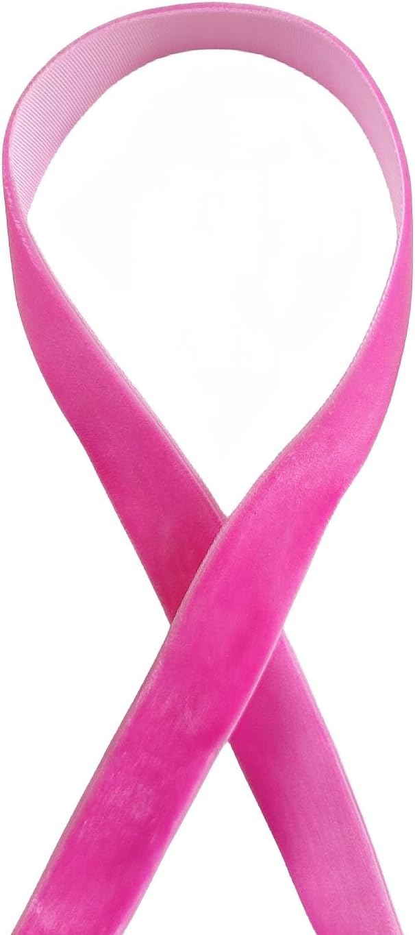 Abbaoww 50 Yards Vintage Hot Pink Velvet Ribbon 3/8 Inch Wide for Gift Wrapping Christmas Wedding Home Decoration DIY Projects (Hot Pink)