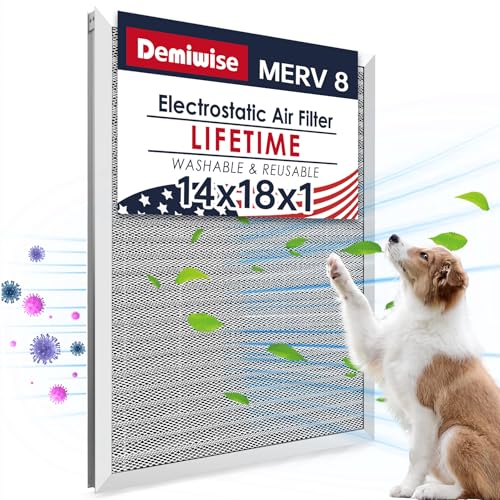 Image of 14x18x1 Lifetime Electrostatic Air Filter, MERV 8 Washable Aluminum AC /HVAC Furnace Filter, Reusable Permanent Air Filter,Easy to Clean, Healthier Home /Office(Actual Size:13.75x17.75x0.86)