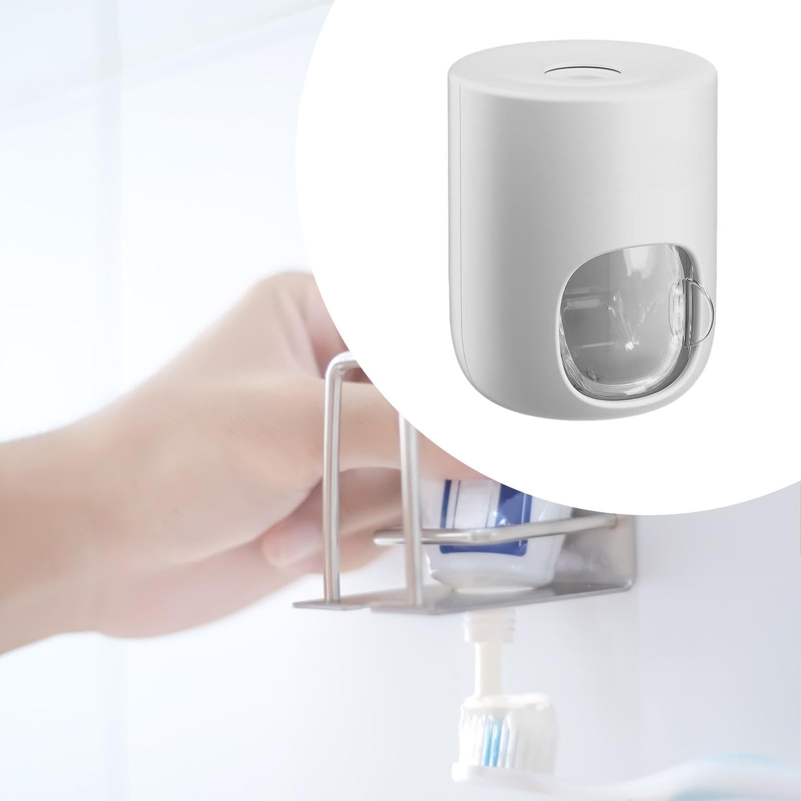 Amagogo Dispenser Dentifricio Automatico con Ventosa Da Parete in Materiale Plastico Robusto con Erogazione Quantificata Adatto per Bagno E Accessori, 5 pezzi
