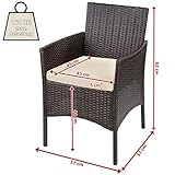 BB Sport 7-teilige Polyrattan Sitzgruppe für 4 Personen inkl. Sitzpolster und Tisch Balkonmöbel Set Sitzgarnitur - 3