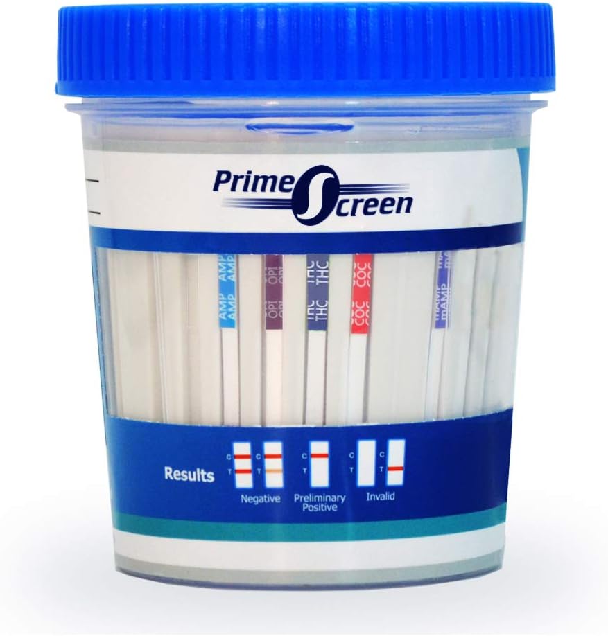 Prime Screen-5 Panel Multi Drug Urine Test Cup (AMP,COC,Mamp/MET,OPI,THC) T-Cup -[100 Pack]-TDOA-254
