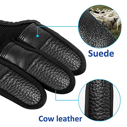 Image of Seektop Archery Gloves Shooting Hunting Leather Three Finger Protector