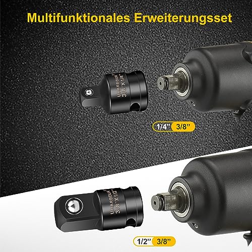 Uharbour SS001 Adapter 1/4to3/8-3/8to1/4-3/8to1/2-1/2to3/8 Inch Impact Wrench Socket, Black, Variety pack - Image 4