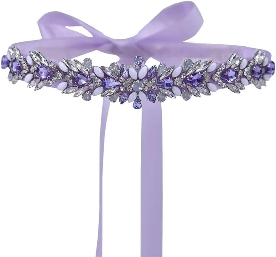 Bridal Dress Belt Wedding Accessories Women Evening Party Gown Rhinestone Applique Sash