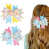 Easter Bows Hair Clip Bow Hairpin Boutique Easter Bunny Egg Hair Clips for Girls Party Dance Hair Ba
