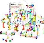 PicassoTiles Marble Exécuter 120 Pièces Magnétique Bâtiment Blocs Magnet Tile de construction Jouet Playset STEM Apprentissage Bloc éducatif Développement du cerveau des enfants Jouets pour les garçons et les filles Âge 3 et vers le haut