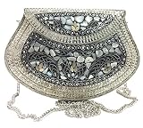Material exterior: bolsa de metal hecha a mano, la bolsa está hecha de metal y el hermoso Shell funciona en una bolsa completa.