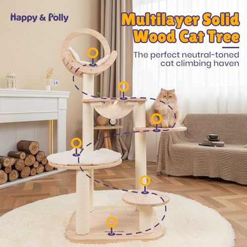 Árbol para Gatos de Madera Sólida Happy&Polly 56.3" Multi-niveles miniatura 2