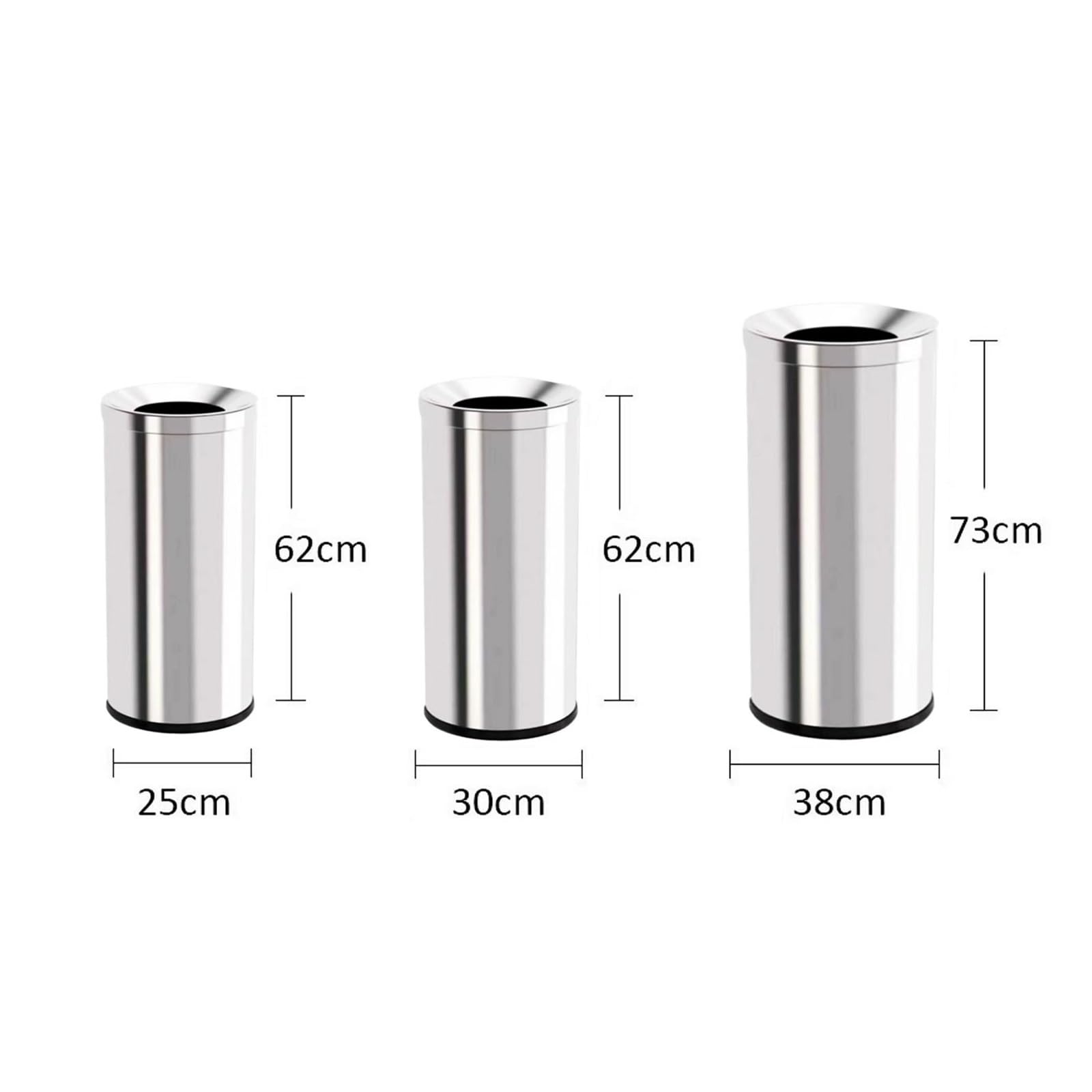 Cubo de basura y residuos para interiores de cocin Baño Con Bote De Basura Tapa Abierta Dormitorio Sala Estar bote de basura(Negro,Grande)
