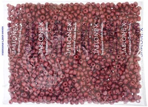 Czech Glass Seed Beads 1/0 (6.6mm Diameter) Rocaille Opaque Dark Red Luster DIY Jewelry Making Beads - 500g Bulk Bag by Preciosa (Jablonex)