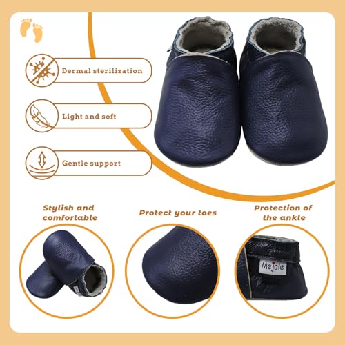 image for Mejale Baby Boy Girl Shoes Soft Soled Leather Moccasins Anti-Skid Infa