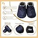 Mejale Baby Boy Girl Shoes Soft Soled Leather Moccasins Anti-Skid Infant Toddler Prewalker(Navy Blue,0-6 Months)