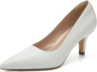 BUEUPU Women's Low Heel Pointed Toe Pump Shoes