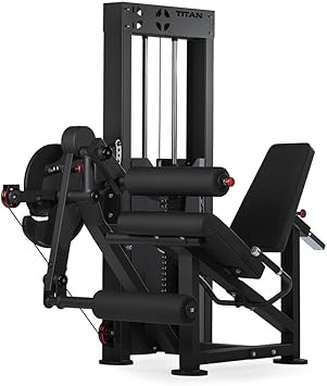 Titan Fitness Selectorized Leg Extension and Curl Machine, Pin-Loaded 250 LB Weight Stack with 11 Ratio, Adjustable Seat and Footrest, Workout and Exercise Equipment for Quads and Hamstrings