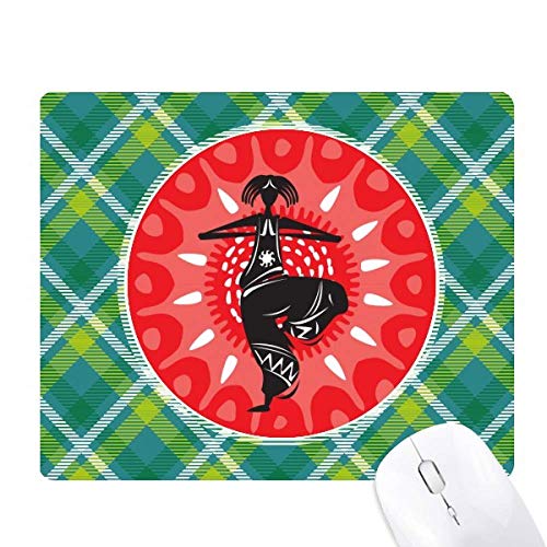 Tapis de souris pixel vert grille et silhouette danse mexicaine gaming bureau