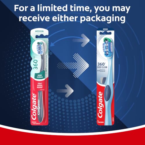 Colgate 360 Toothbrush with Tongue and Cheek Cleaner, Medium Toothbrush, 1 Pack - image 2