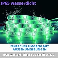 Arote 12V LED Strip RGB 300 LEDs 5M 5050SMD Streifen Lichtband Band Lichterkette Leiste Innen Aussen Deko, RGB, 60leds/M, IP65 wasserdicht – Ansicht 5