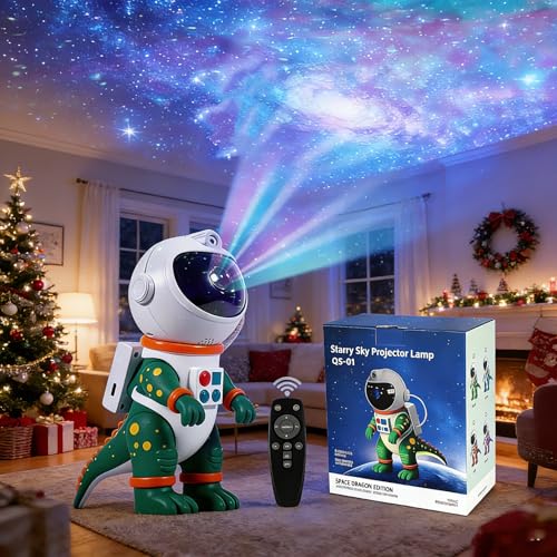 Galaxy Star Projection Night Light, Dinosaur Astronaut Space Projector with