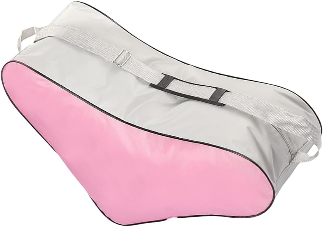 Levemolo Roller Skate Tote Bag Triangular Design with Hand Strap Pink Sports Satchel for Women and Ice Skating and Roller Skating Equipment Storage