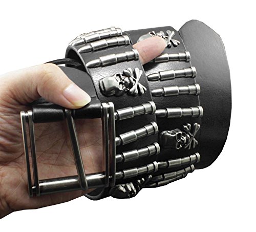 Cool Mens Bullet Skull Stud Punk Rock Biker Real Leather Belt Waistband726146236614 #TOP2