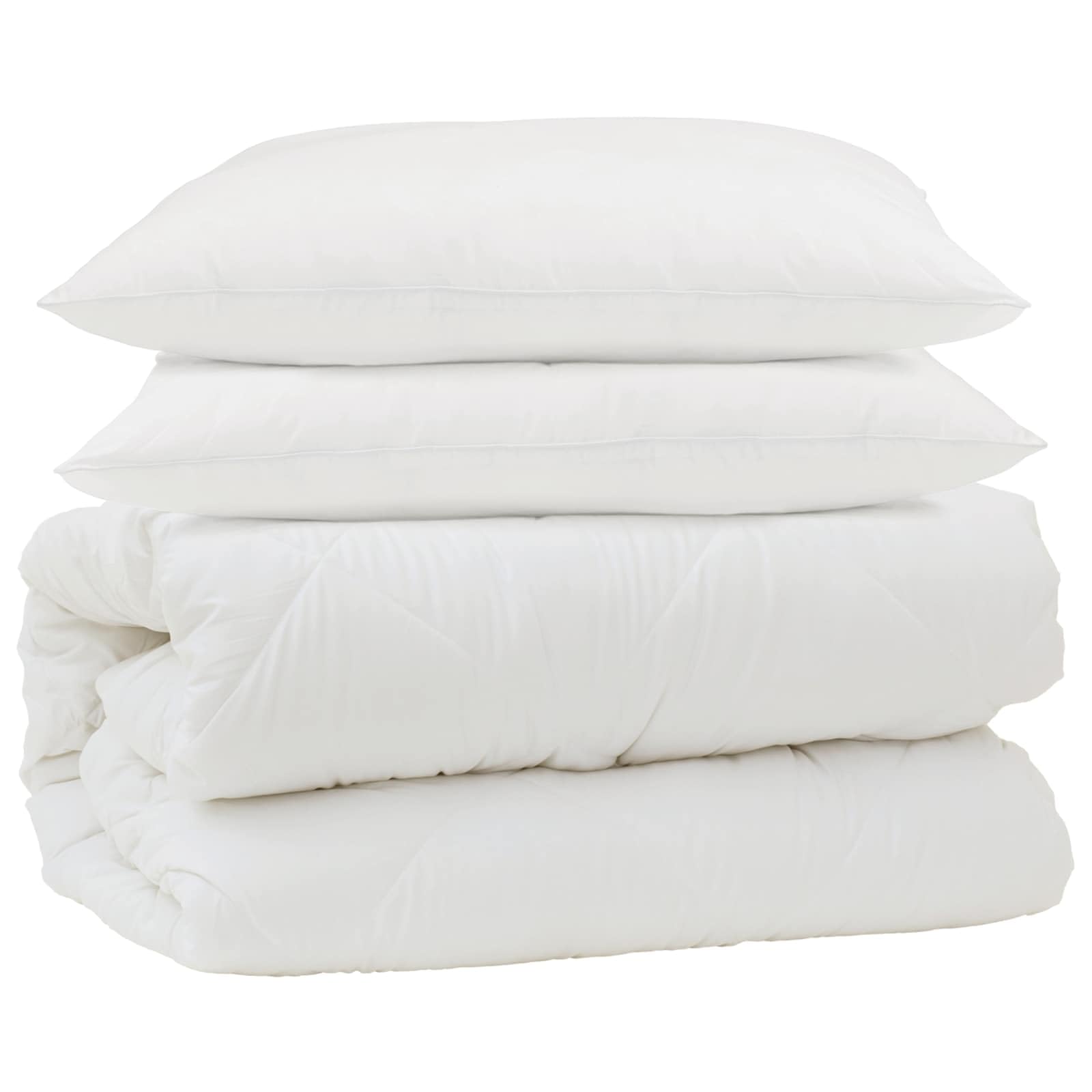 Generico Set di Piumoni 3 PCS Bianco Microfibra e Piuma D'Oca,Casa e Giardino,Biancheria,Lenzuola e Coperte,Bianco,9.6 kg,3378027
