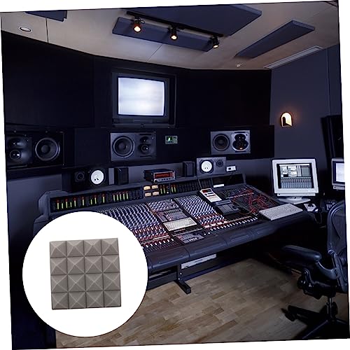 22 piezas de paneles acústicos piramidales absorbentes de sonido para estudios de grabación en casa, paneles de alta densidad gris para reducción de ruido y aislamiento acústico miniatura 7