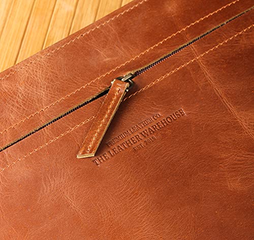 The Leather Warehouse Zippered Padfolio/Portfolio For Men/Women With Document Resume Business Card Holder #TOP7