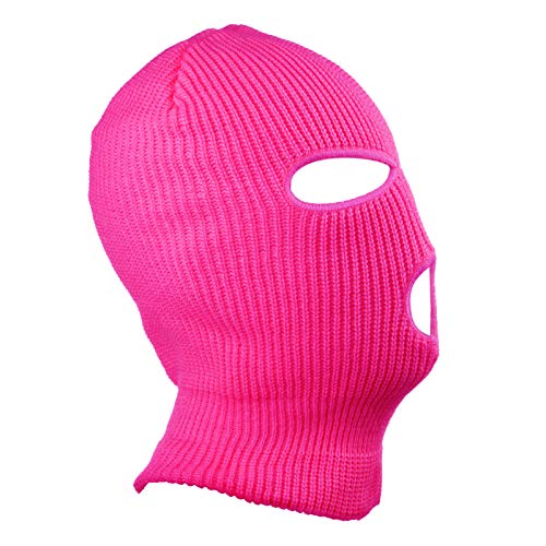 SUNTRADE 3 Hole Warm Soft Motorcycle Winter Full Face Cover Knit Ski Mask for Outdoor Sports (Rosered) - Image 2