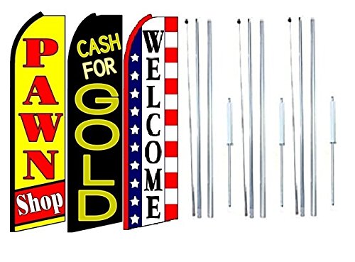 OnPoint Wares Pawn Shop Cash for Gold Welcome King Flags