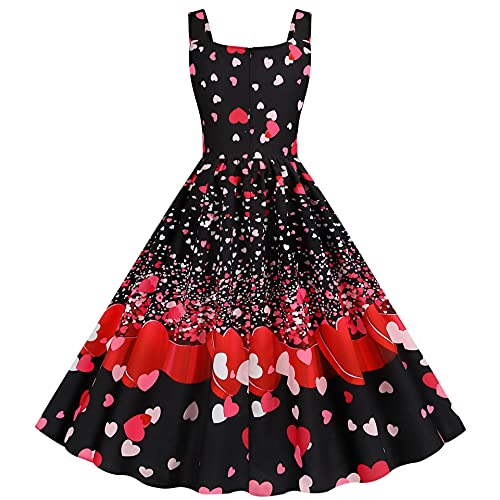 Image of Sister Amy Girl Printed Elastic Sleeveless Shaping Breathable Camisole Skater Dress