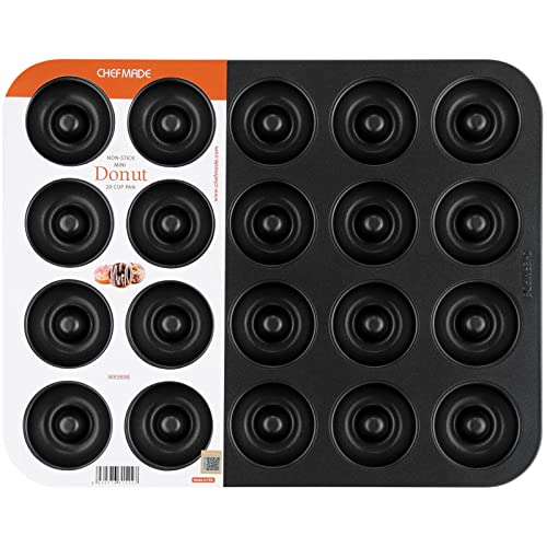 CHEFMADE Donut Pan, Nonstick 20 Cavity Mini Ring Doughnut Baking Pan