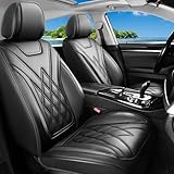SHOUXIU Car Seat Covers Compatible with Chevrolet/Chevy Equinox 2008-2026 - Full Set 5 Seats Luxury Leather All-Weather Seat Cushions & Protectors, Waterproof & Breathable, Airbag Compatible (Black)