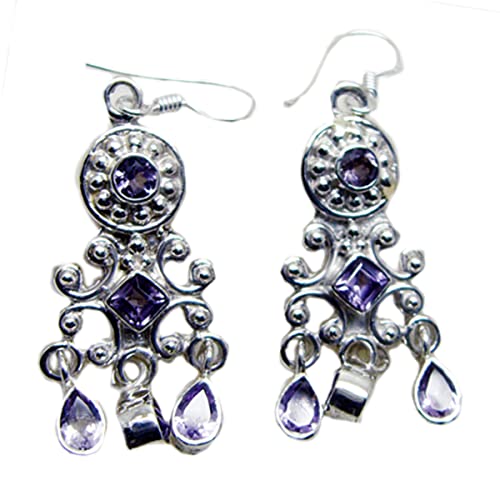 Boucle d'oreille argent sterling 925 et améthyste de prestige RIYO - 2
