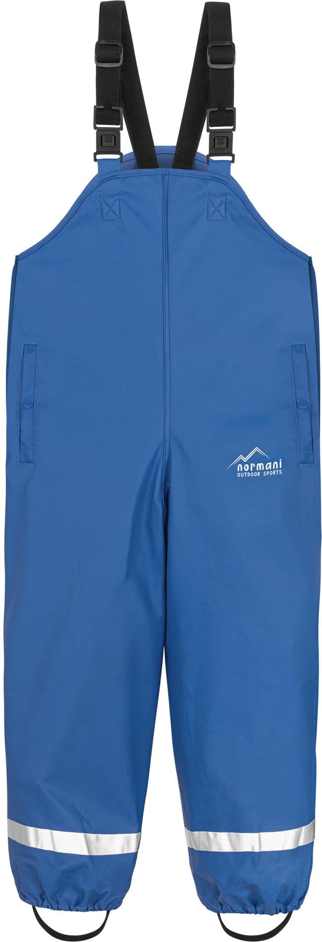normani Unisex Kinder Regenhose mit Latzhose Regenlatzhose mit Hosenträgern - atmungsaktive Überziehhose - ungefütterte Buddelhose für Jungen und Mädchen - Wassersäule: 10.000 mm
