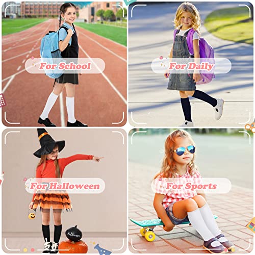 Sarfel 3 Pairs Girls Knee High Socks School Uniform Sock Long Socks for Girls Boys Seamless Dress Sock Cotton 3-18 Years3