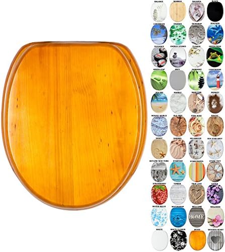 Sanilo Soft Close Toilet Seat, Wide Choice of New Toilet Seats, Stable Hinges, Easy to Mount (Green Leaf)