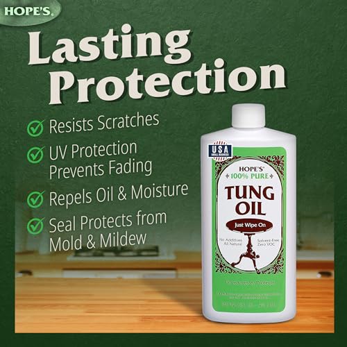 hope39s 100 pure tung oil food safe premium waterproof natural wood finish and sealer for indoor and outdoor projects16 fl oz 1 pack