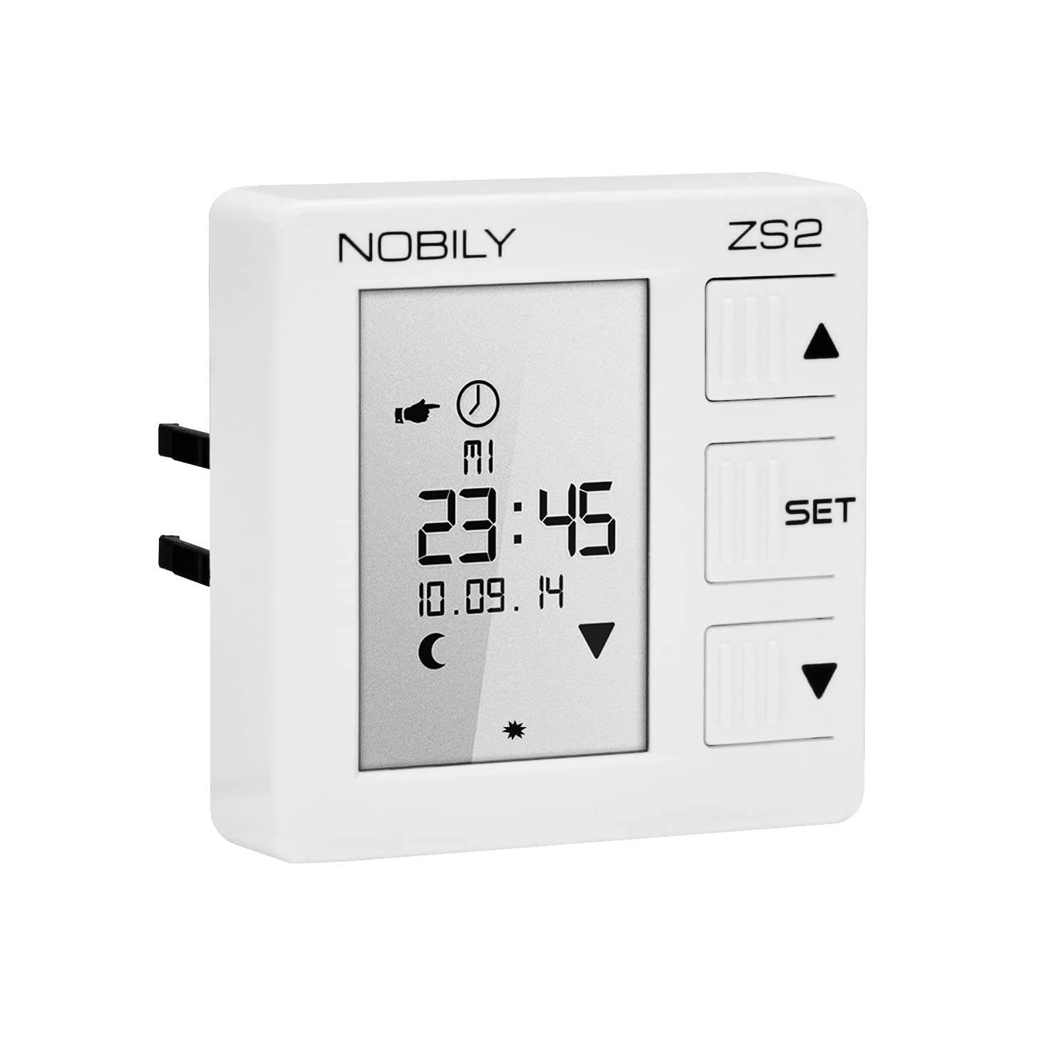 NOBILY Profi-Set Rollladenmotor P5 30Nm mit elektronischer Endabschaltung inkl. NOBILY Rollladen Zeitschaltuhr ZS2 ultraweiß