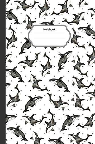 Watercolor of Whale notebook: Doodle Smart Whale Lined Notebook -