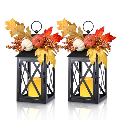 Fall Harvest Lanterns with LED Candles