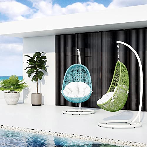 Modern Reef Swing Chair Teal Basket White Cushion With Stand #TOP25