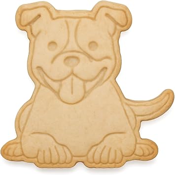 Mighty Gadget Smiling American Pitbull Cookie Cutter & Stamp - 4x3.8" Joyful Design for Dog Lovers Baking Random Color