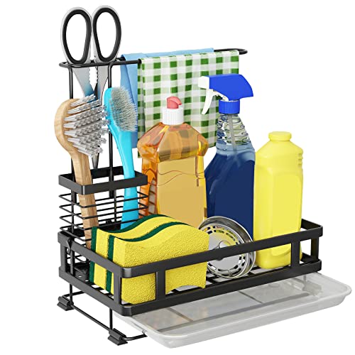 Godboat Kitchen Sink Organizer with Brush Rack, 304 Stainless Steel Dish Soap Dispenser, Sponge Holder for Kitchen Sink, Sink Caddy with Drain-Pan, Cool Kitchen Gadgets & Gifts for Women, Christmas by Godboat - Image 8