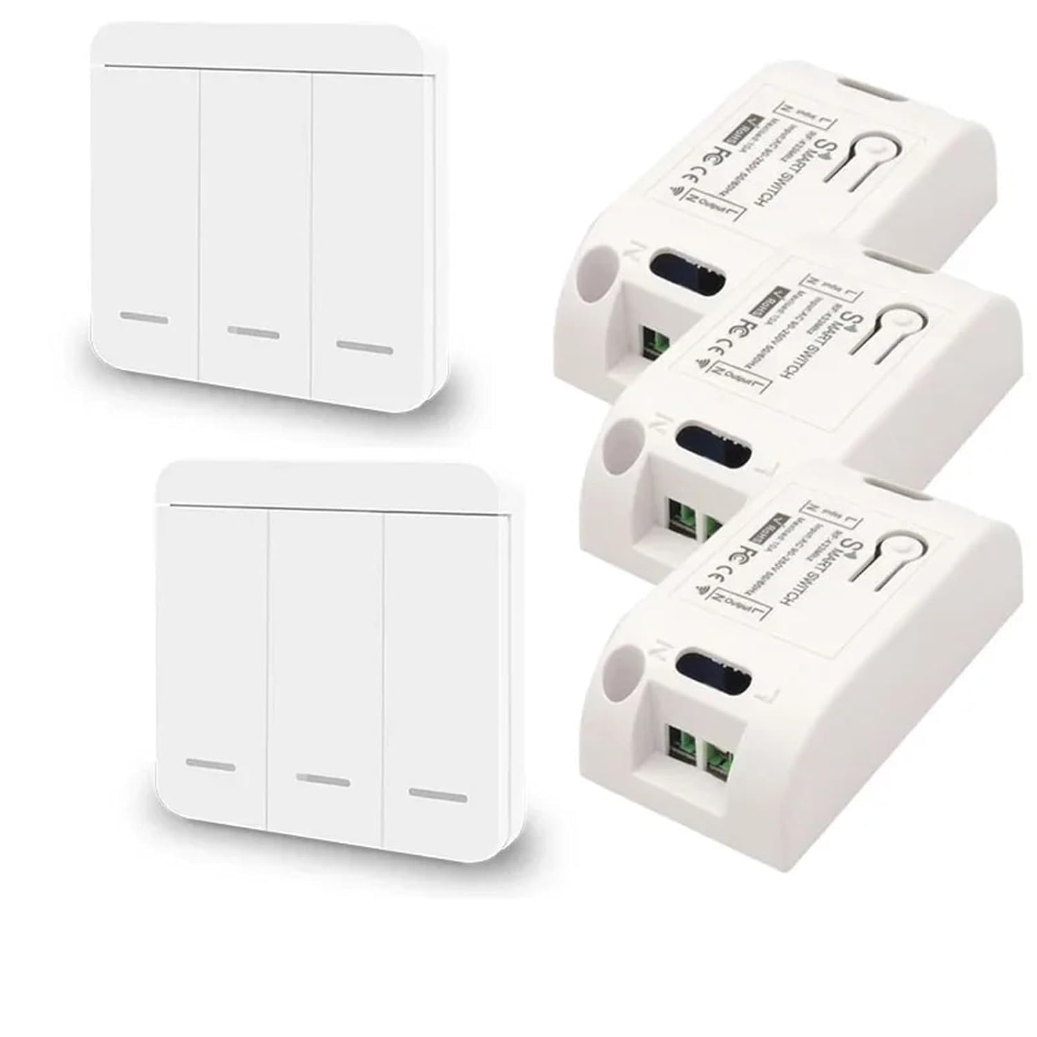 Diese 433Mhz Wireless Wall Switch Rf 86 Wall Panel Transmitter Safety Switch and AC 110V 220V Relay Interruptor for Light Lamp(1gang 1Switch)